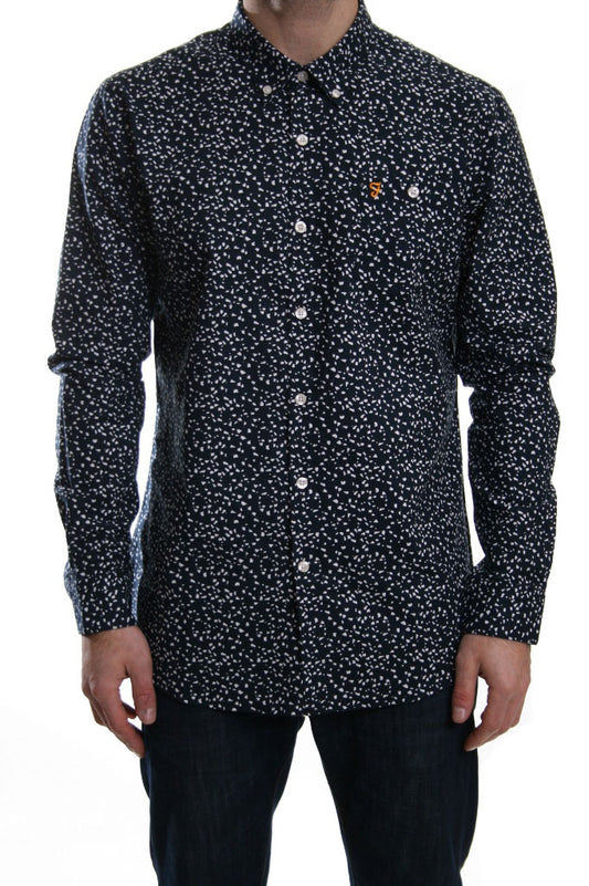 Farah Vintage Tobiah Printed Shirt in True Navy