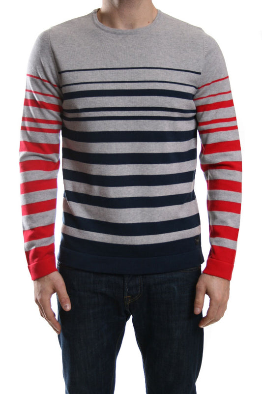 Edwin Fine Stripes Jumper in Grey