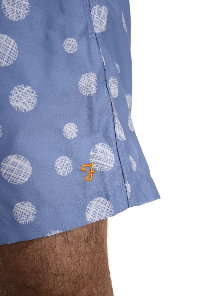 Farah Rufus Dot Swim Shorts in Polar Blue