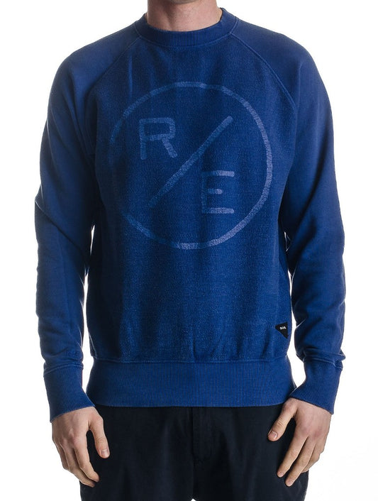 Realm & Empire Sesley Reverse Sweat Crew in Workwear Blue