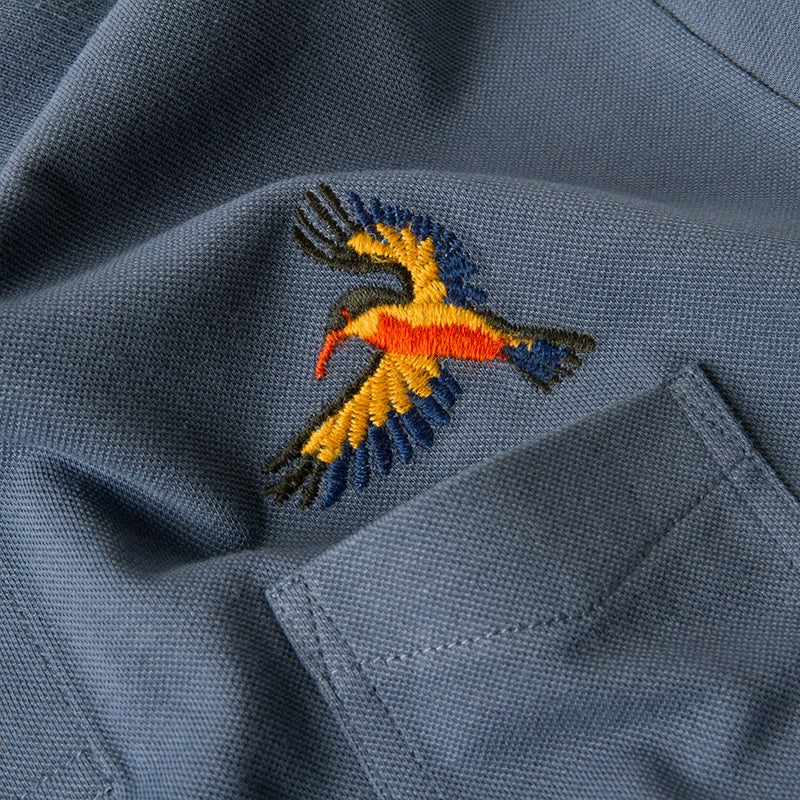 Pretty Green Thore Embroidered Pocket Polo In Airforce Blue