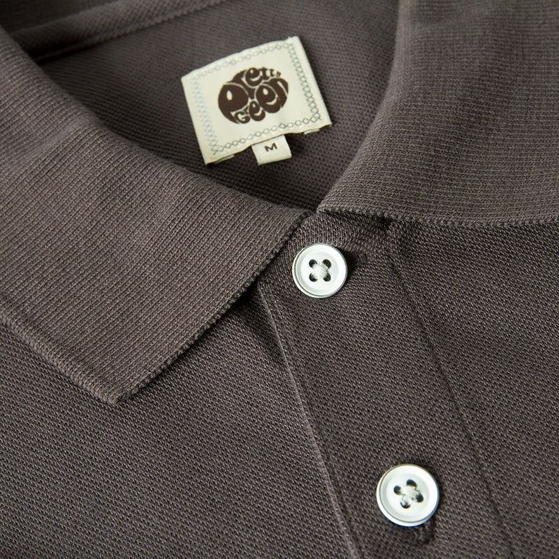 Pretty Green Thore Embroidered Pocket Polo In Charcoal