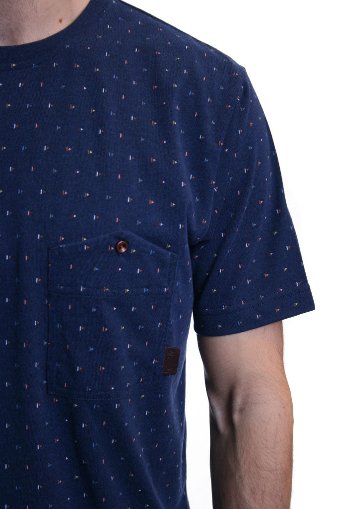 Marshall Artist Flagship Print T Shirt in Navy