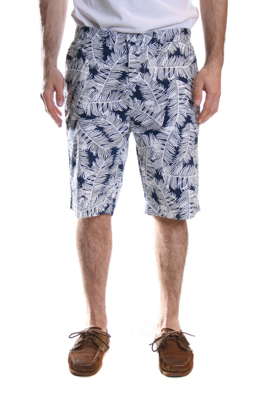 Edwin Rail Bermuda Palm Print Shorts