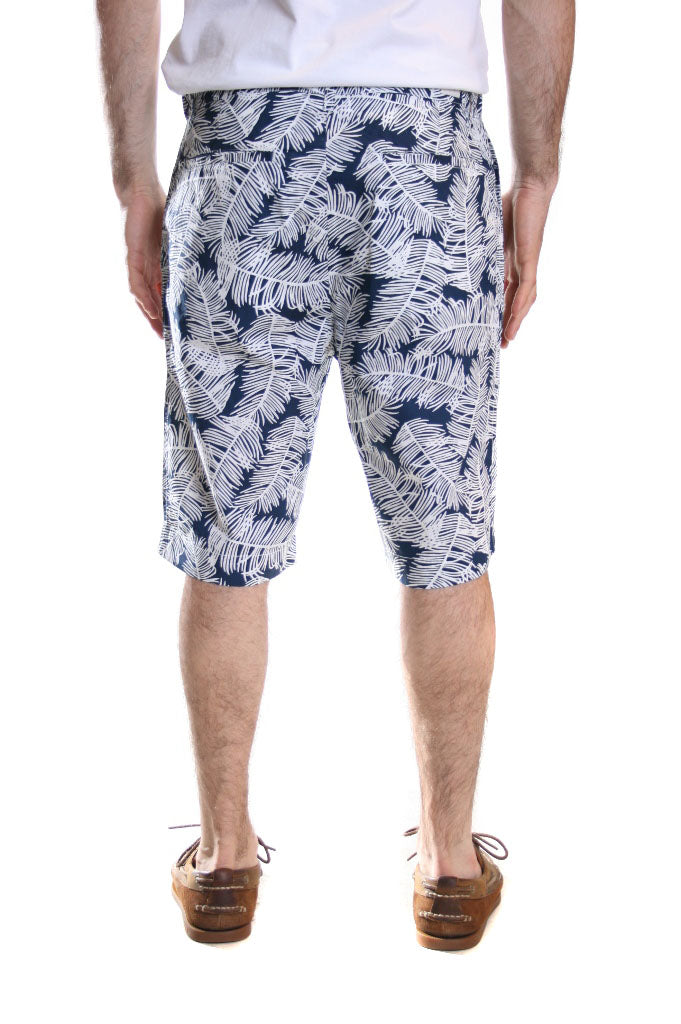 Edwin Rail Bermuda Palm Print Shorts