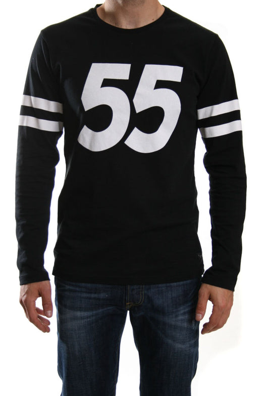 Edwin 55 Long Sleeve Cotton Jersey Tee in Black