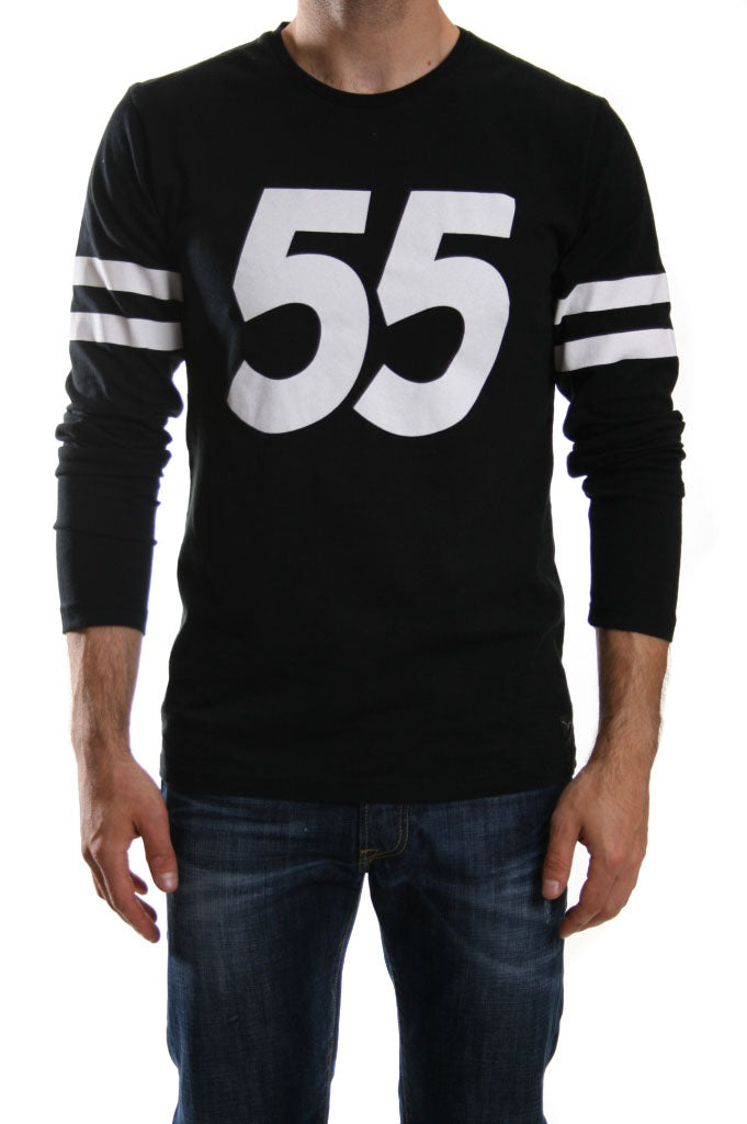 Edwin 55 Long Sleeve Cotton Jersey Tee in Black