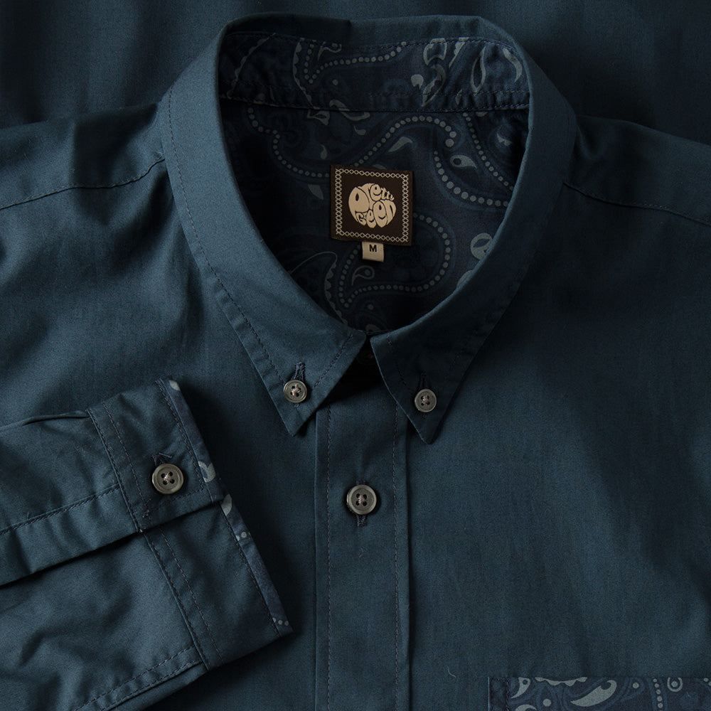 Pretty Green Paisley Pocket Shirt in Navy