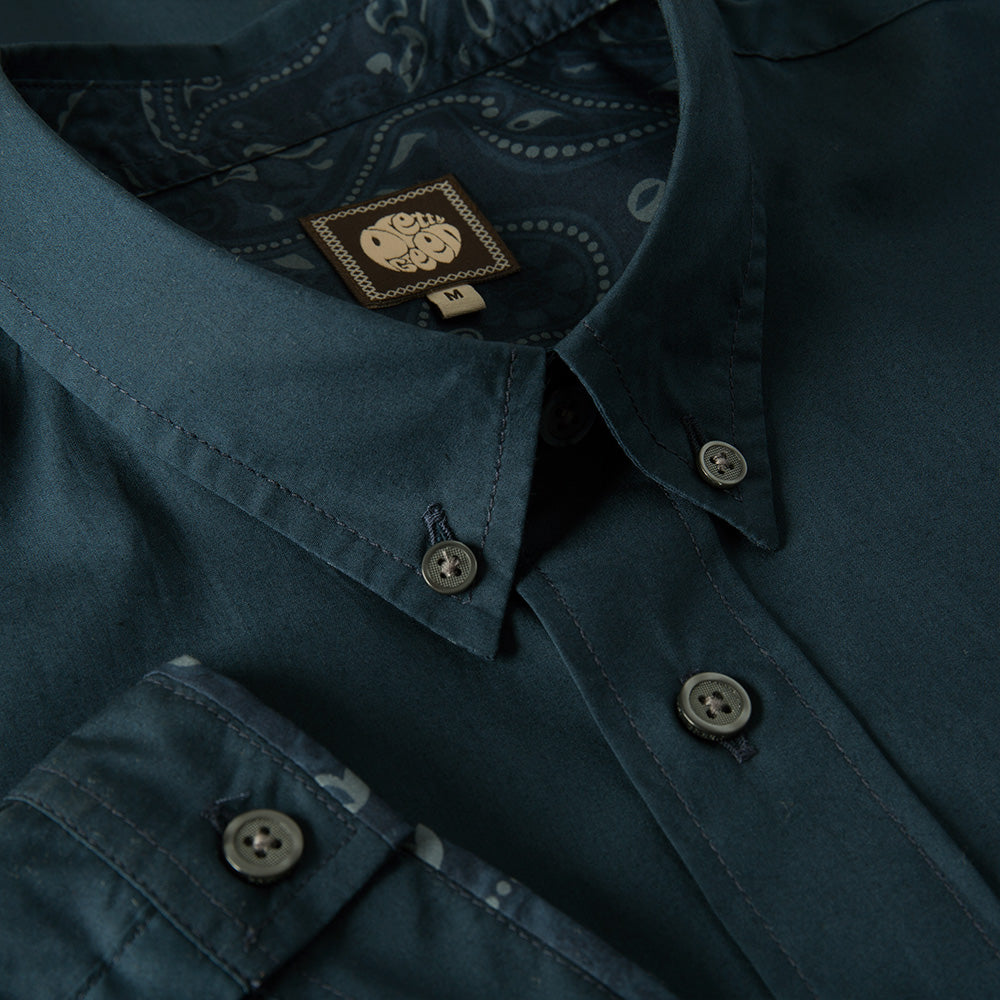 Pretty Green Paisley Pocket Shirt in Navy