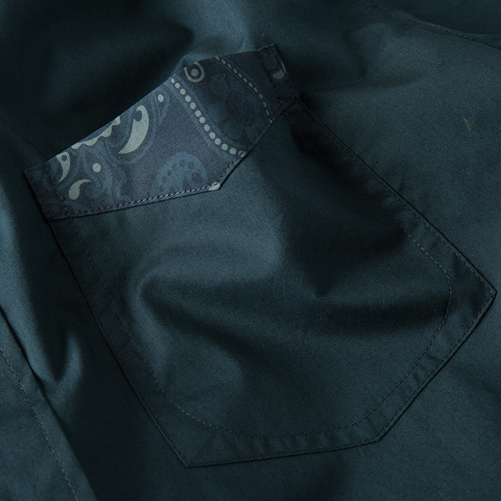 Pretty Green Paisley Pocket Shirt in Navy