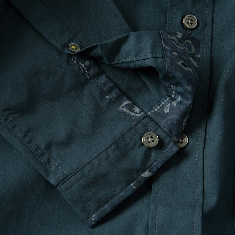 Pretty Green Paisley Pocket Shirt in Navy