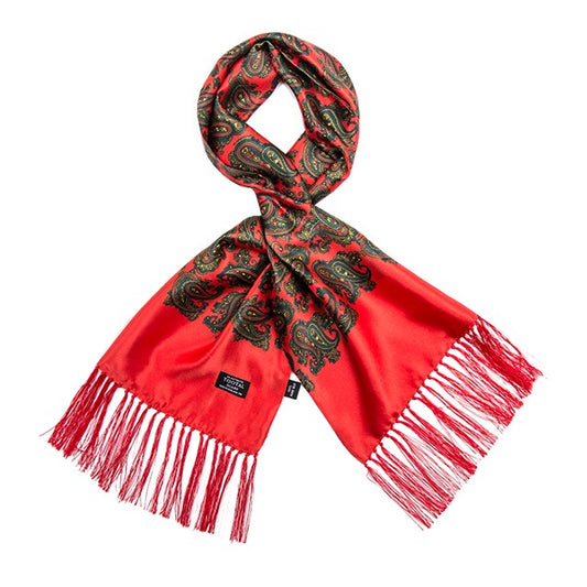 Tootal Vintage Paisley Scarf in Bright Red