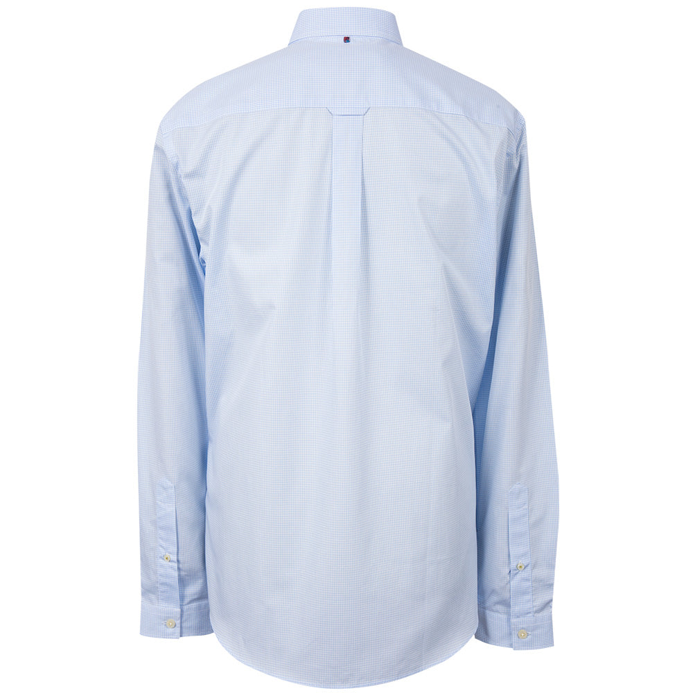 Pretty Green Glendale Micro Gingham Check Shirt in Blue