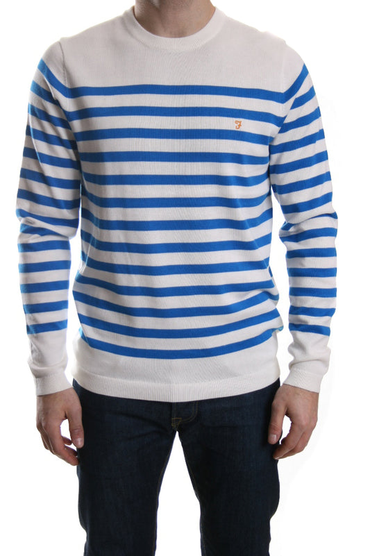 Farah Stanford Striped Jumper in Ecru