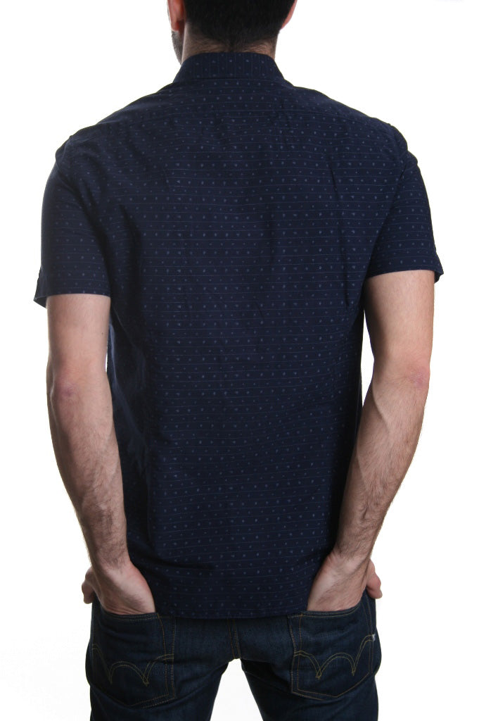 Lee Short Slim Fit Pattern Shirt in Navy