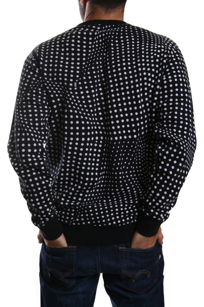 Edwin All Over Dot Crew Sweat in Black