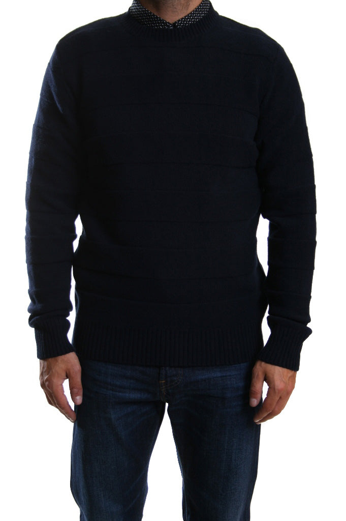 Edwin Standard Stripe Wool Blend Jumper in Navy – Inocencia