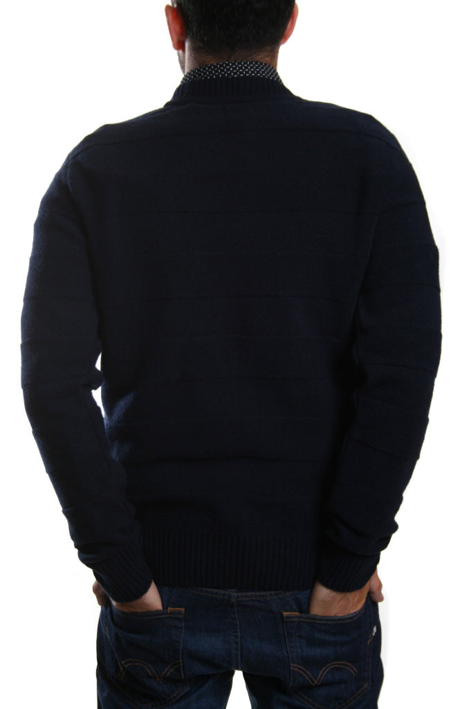 Edwin Standard Stripe Wool Blend Jumper in Navy