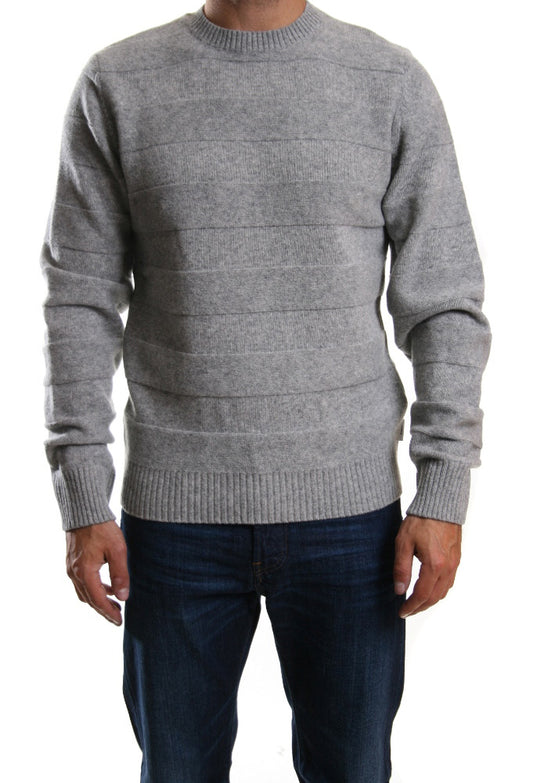 Edwin Standard Stripe Wool Blend Jumper in Grey Marl