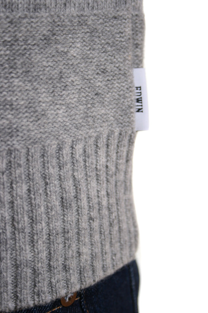 Edwin Standard Stripe Wool Blend Jumper in Grey Marl