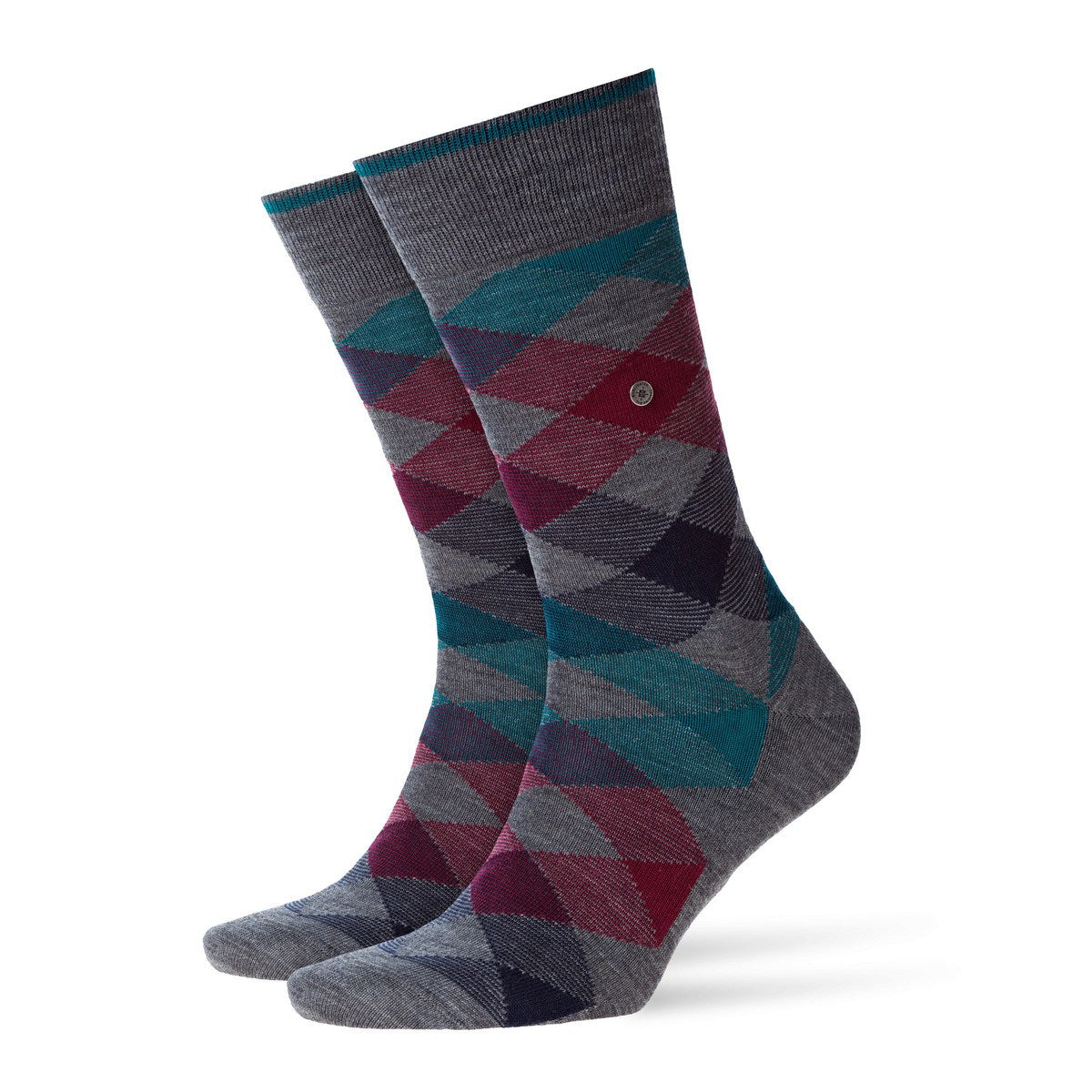 Burlington Newcastle Tartan Socks in Basalt Grey 3072