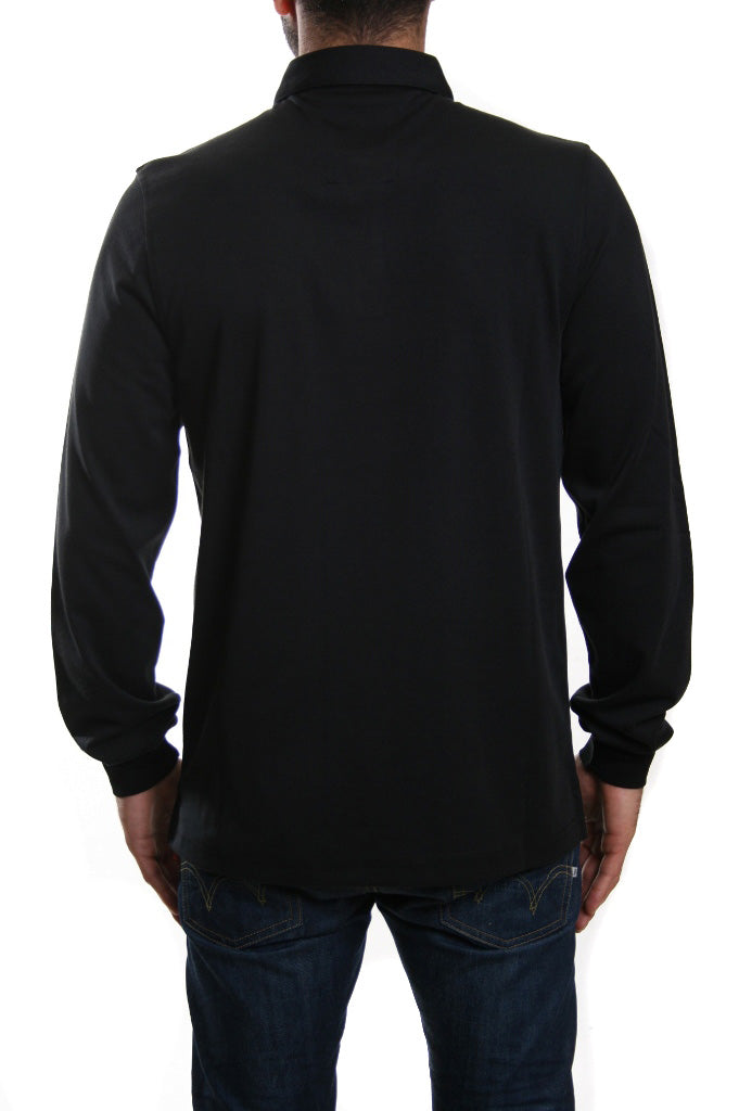 Luke 1977 Smasher Long Sleeve Polo Top in Jet Black