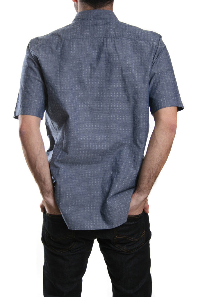 Edwin Short Sleeved Labour Shirt Blue Dobby