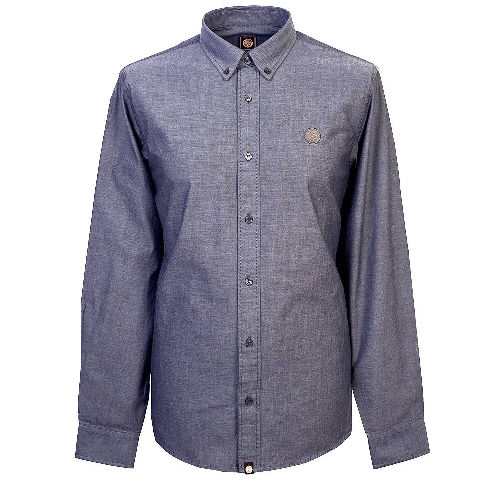 Pretty Green Stirling Cotton Oxford Shirt in Black
