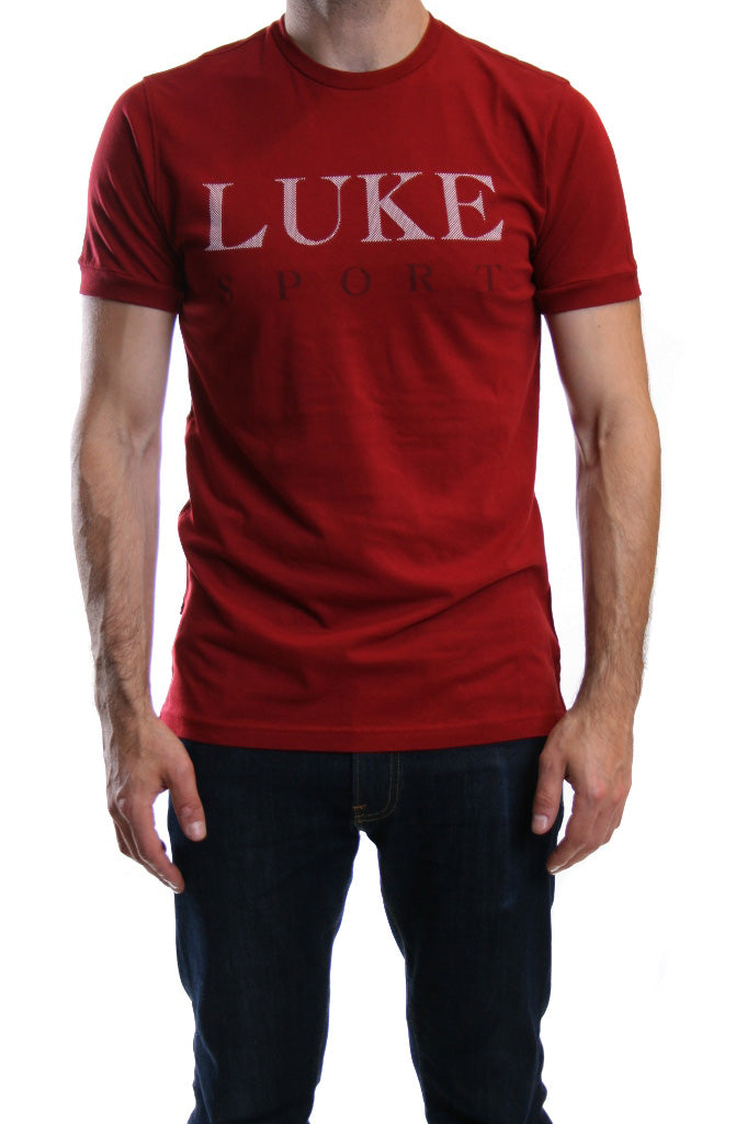 Luke 1977 Sport Max Raised Print T Shirt Cherry Red