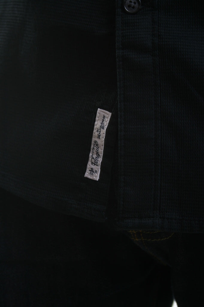 Original Penguin Waffle Shirt in True Black