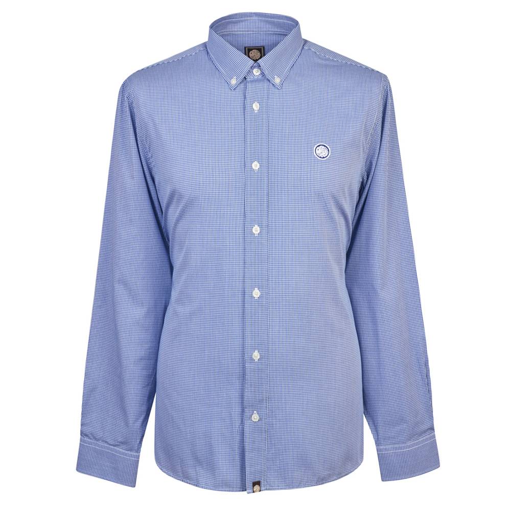 Pretty Green Classic Fit Gingham Shirt in Blue