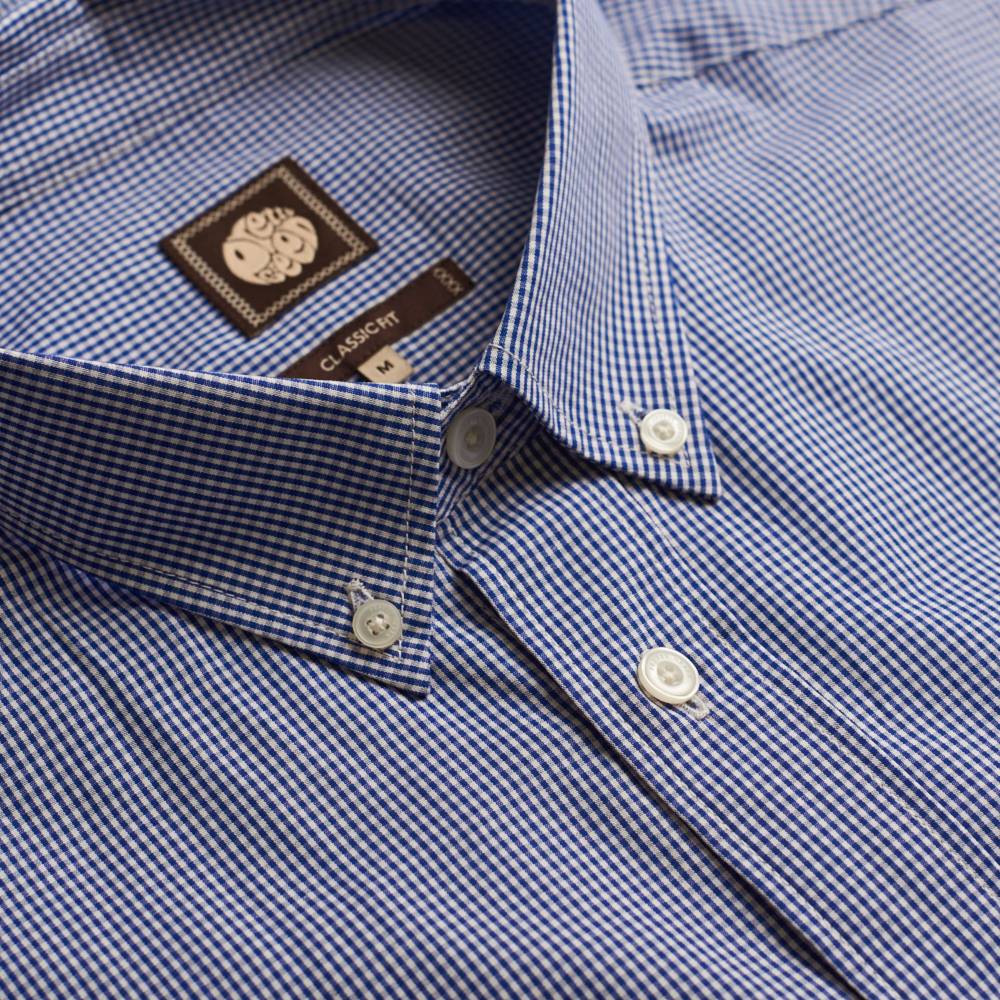 Pretty Green Classic Fit Gingham Shirt in Blue
