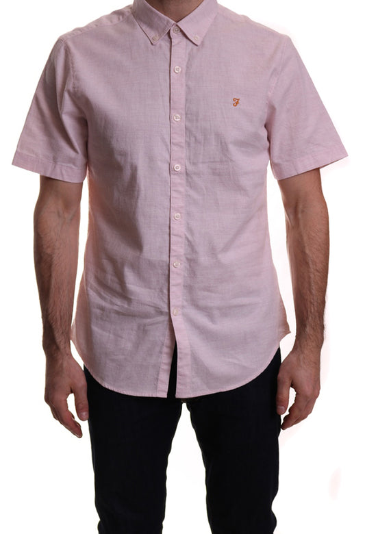 Farah Steen Short Sleeve Shirt Seashell Pink Marl