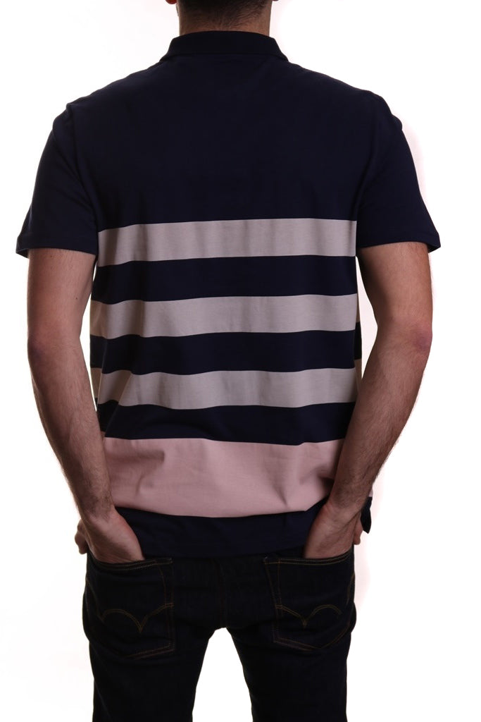 Lyle & Scott Wide Block Stripe Polo in Navy