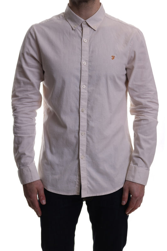 Farah Steen Long Sleeve Shirt in Pebble