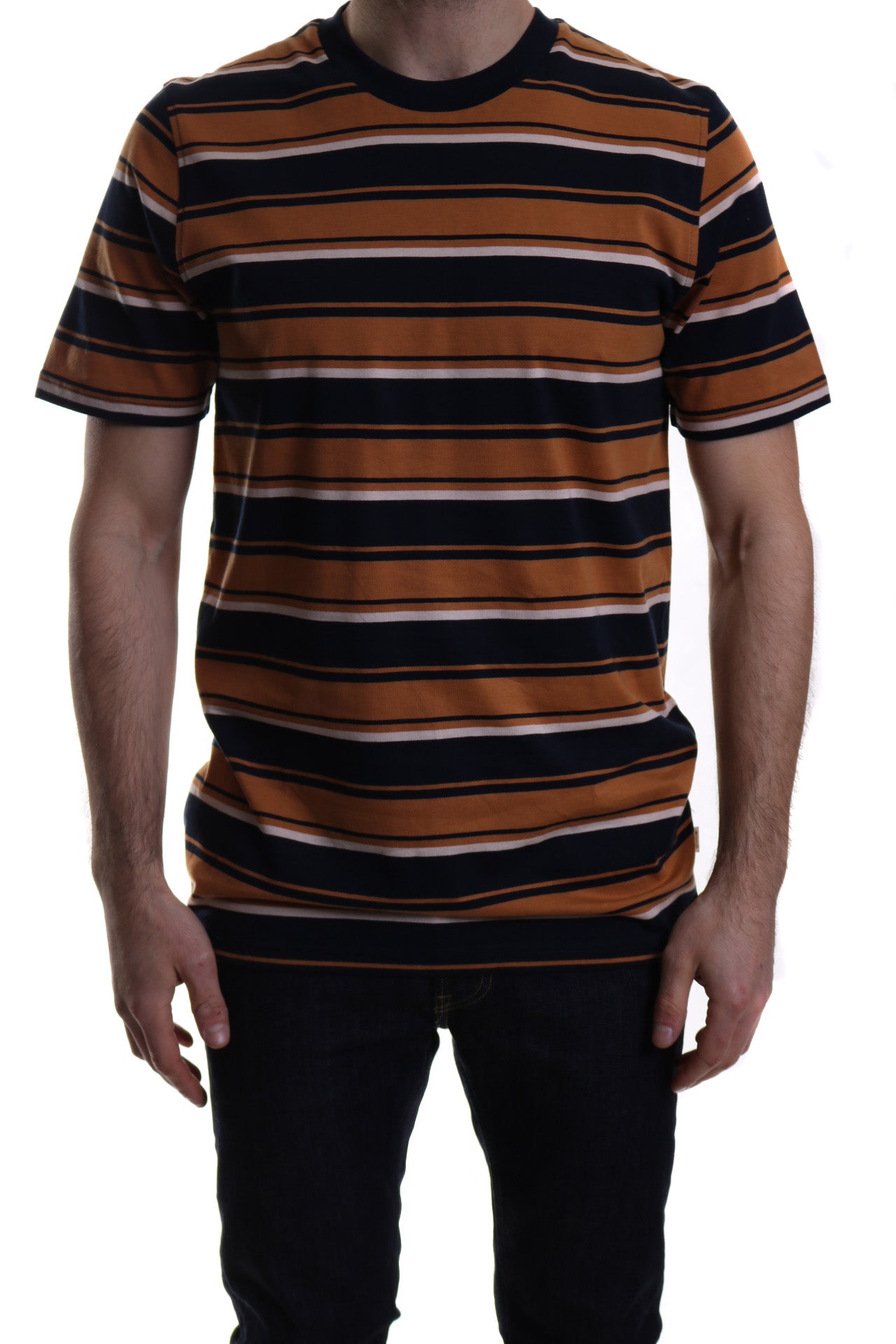 Lee Crew Neck Stripe T Shirt Navy Drop