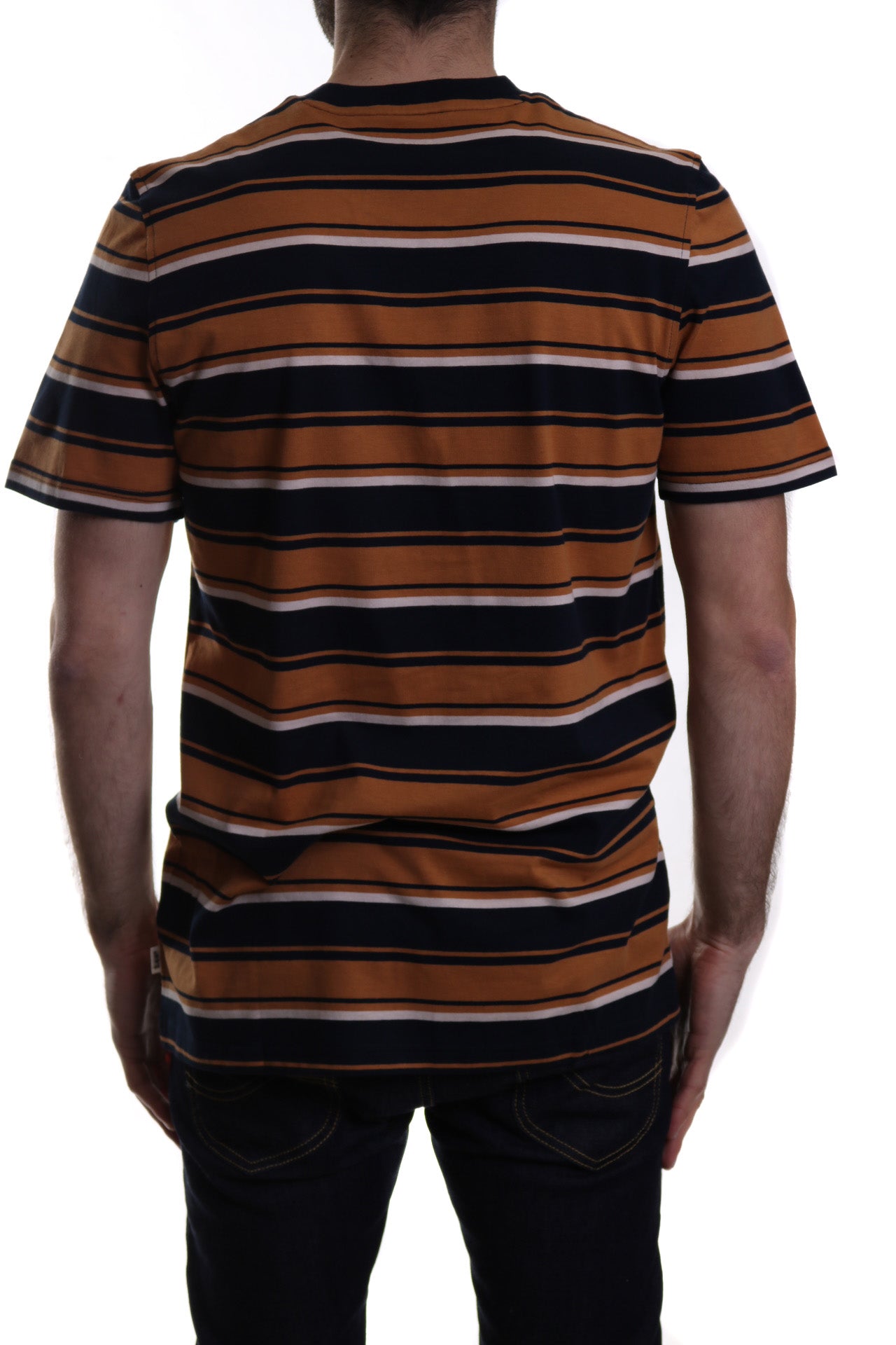 Lee Crew Neck Stripe T Shirt Navy Drop