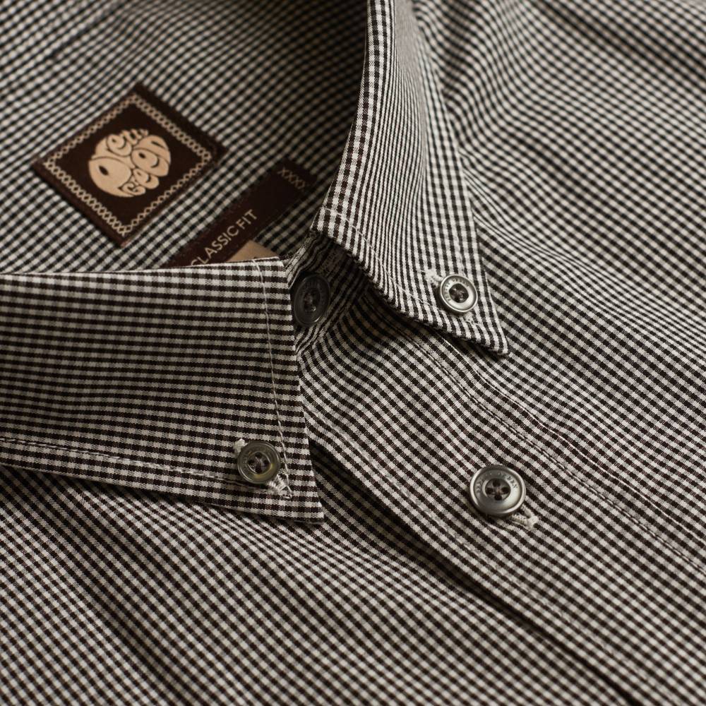 Pretty Green Classic Fit Gingham Shirt in Black