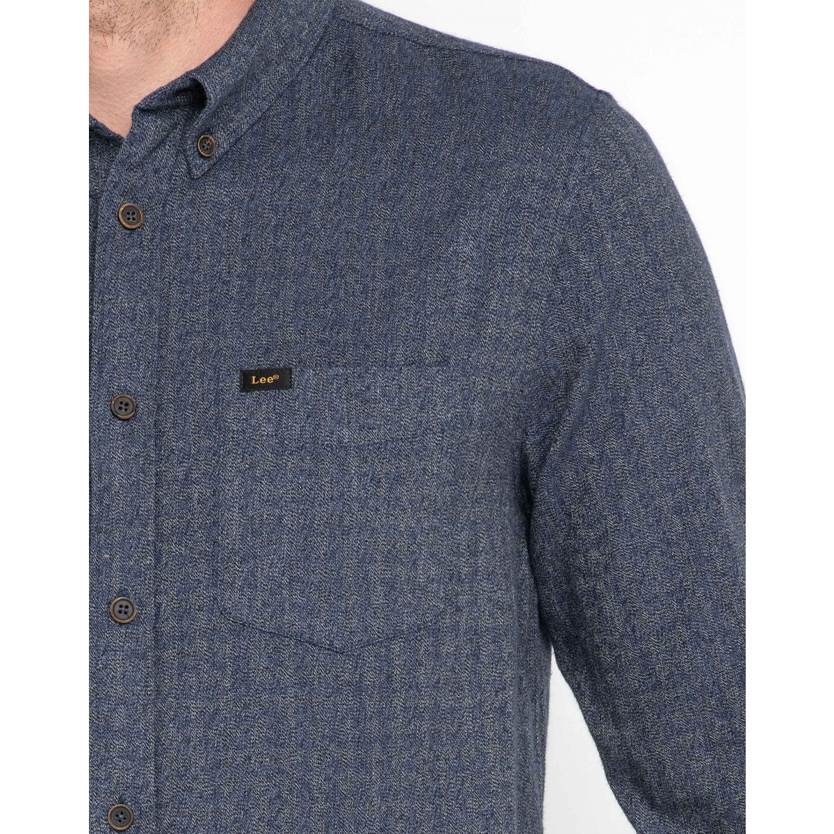 Lee Button Down Mouline Cotton Shirt Night Sky