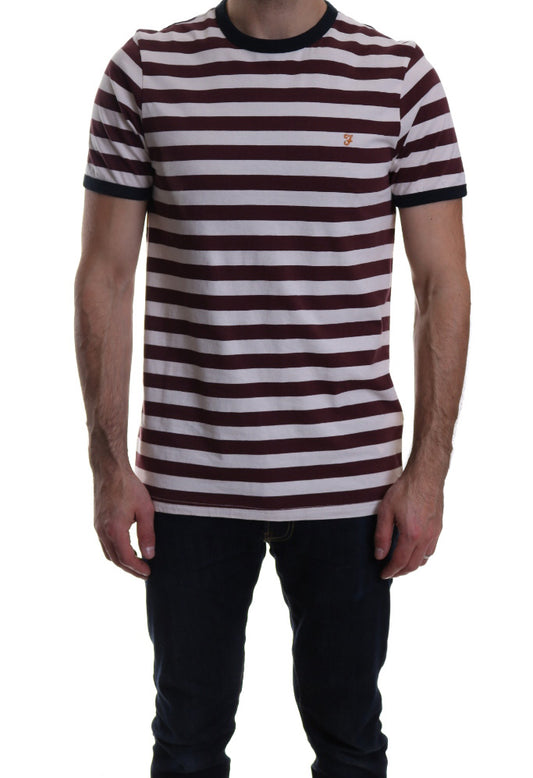 Farah Belgrove Ringer Stripe T Shirt Farah Red
