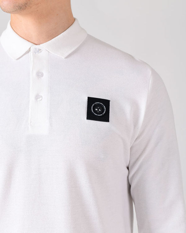 Marshall Artist Long Sleeved Siren Polo in White