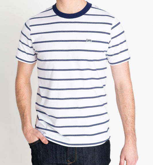 Lee Stripe T Shirt Bright White