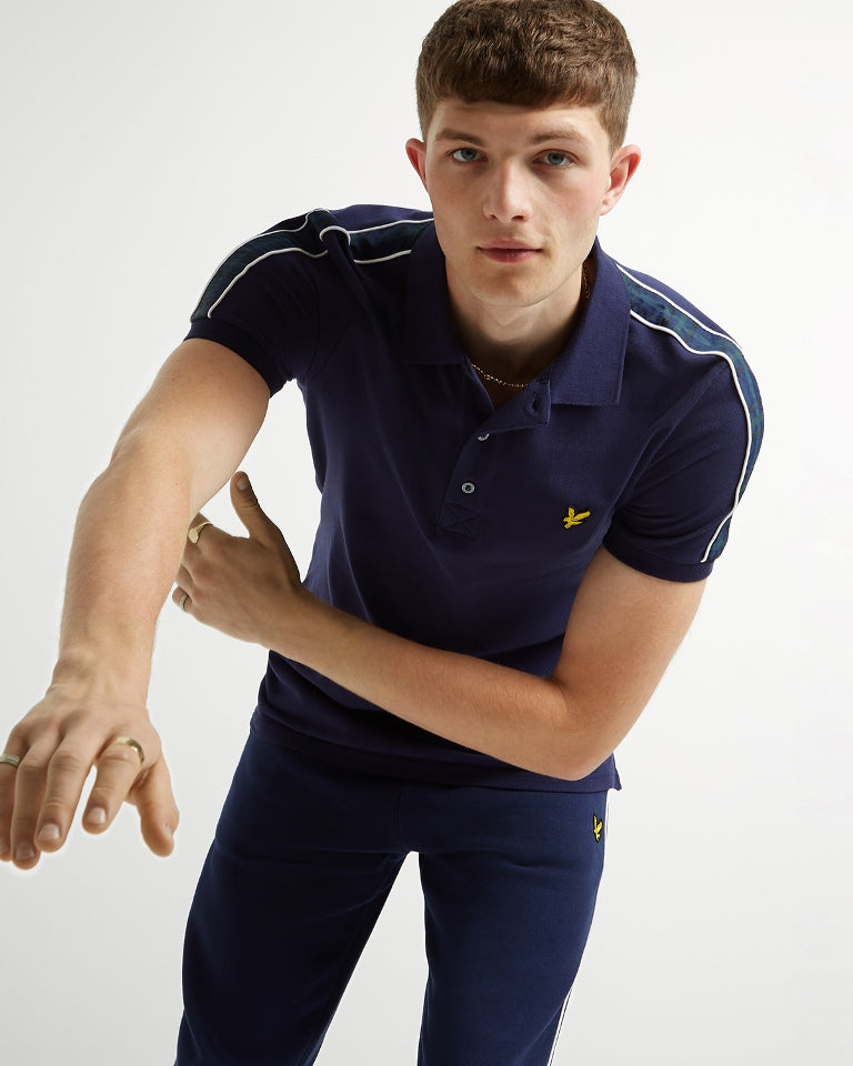 Lyle & Scott Taping Polo in Navy