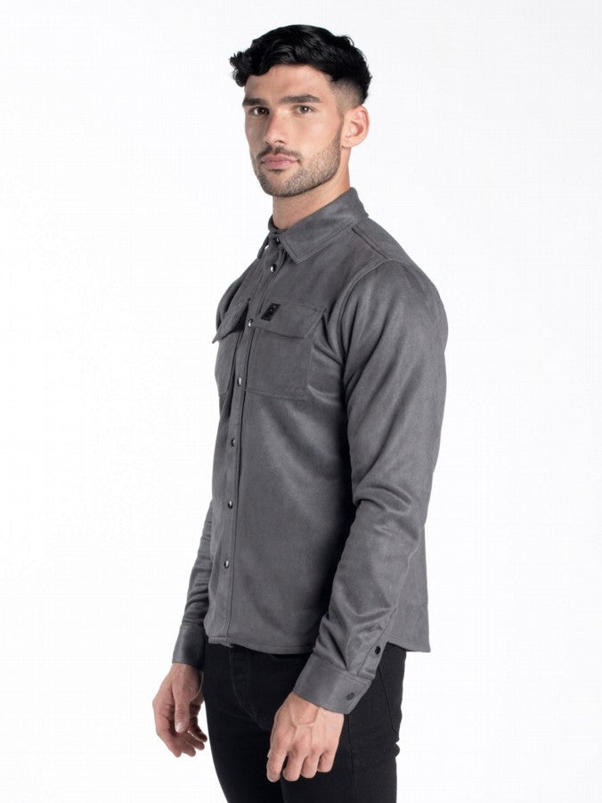 Luke 1977 Donovan Suede Shirt Ash Grey
