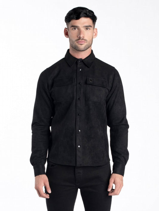 Luke 1977 Donovan Suede Shirt Jet Black