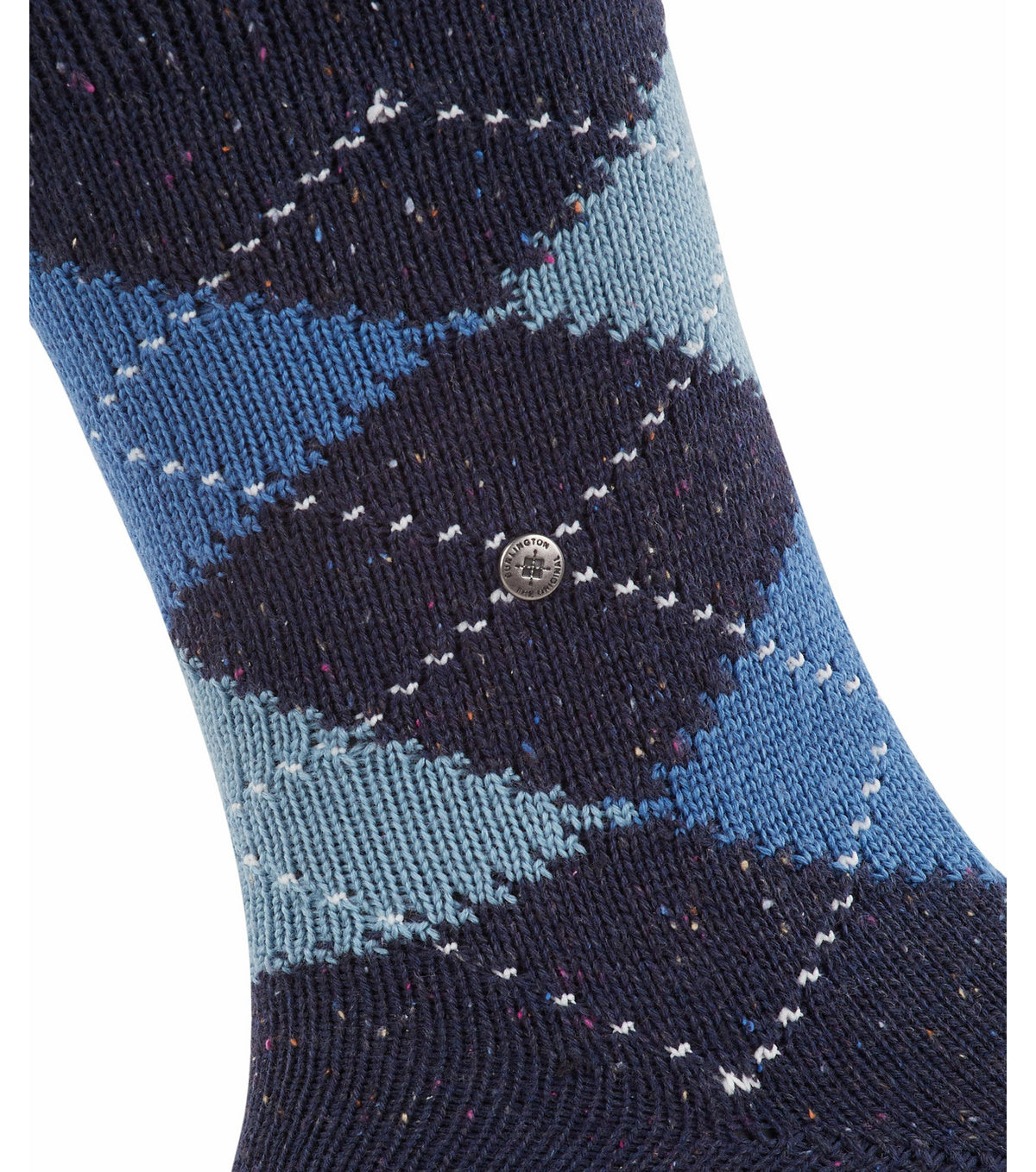 Burlington Raw Argyle Fleck Socks Navy