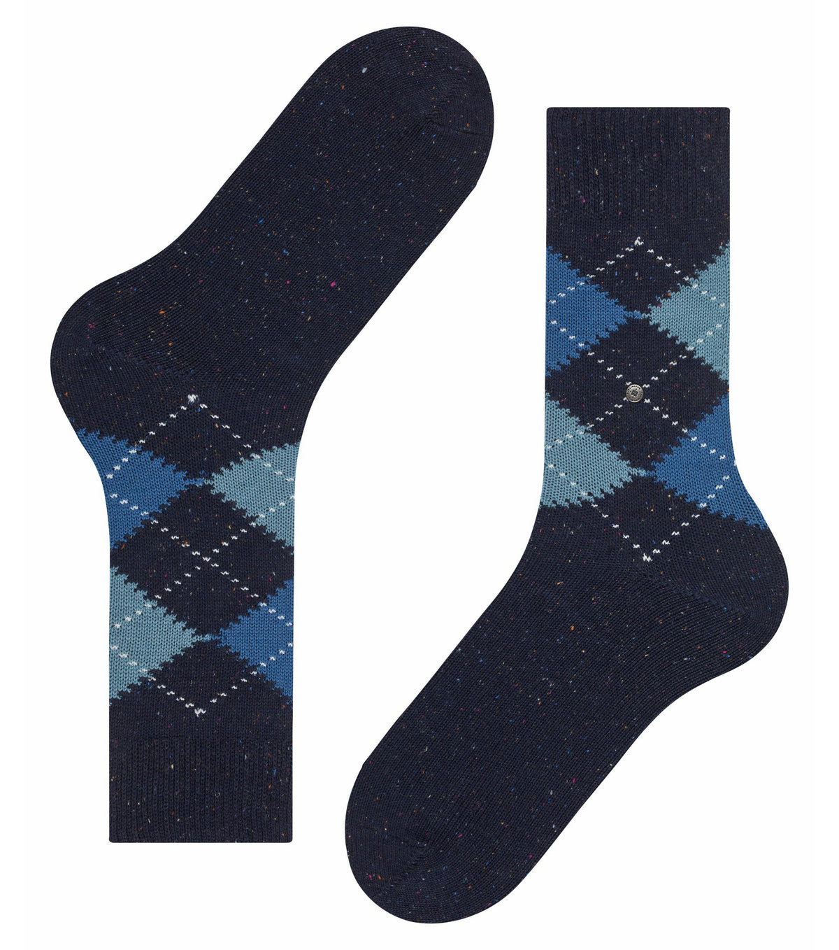 Burlington Raw Argyle Fleck Socks Navy