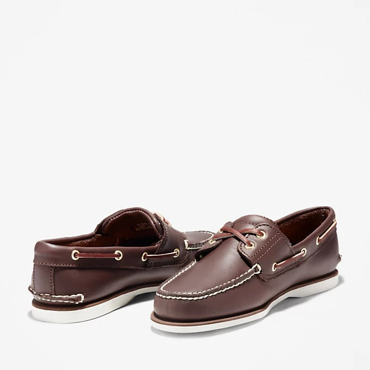 Timberland Classic 2 Eye Boat Shoe in Brown/White Sole
