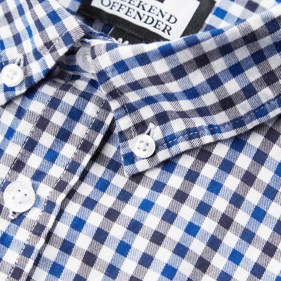 Weekend Offender Dove Check Shirt Blue