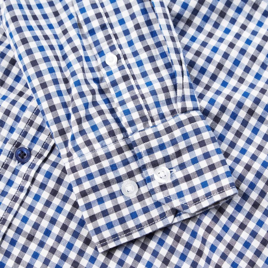 Weekend Offender Dove Check Shirt Blue